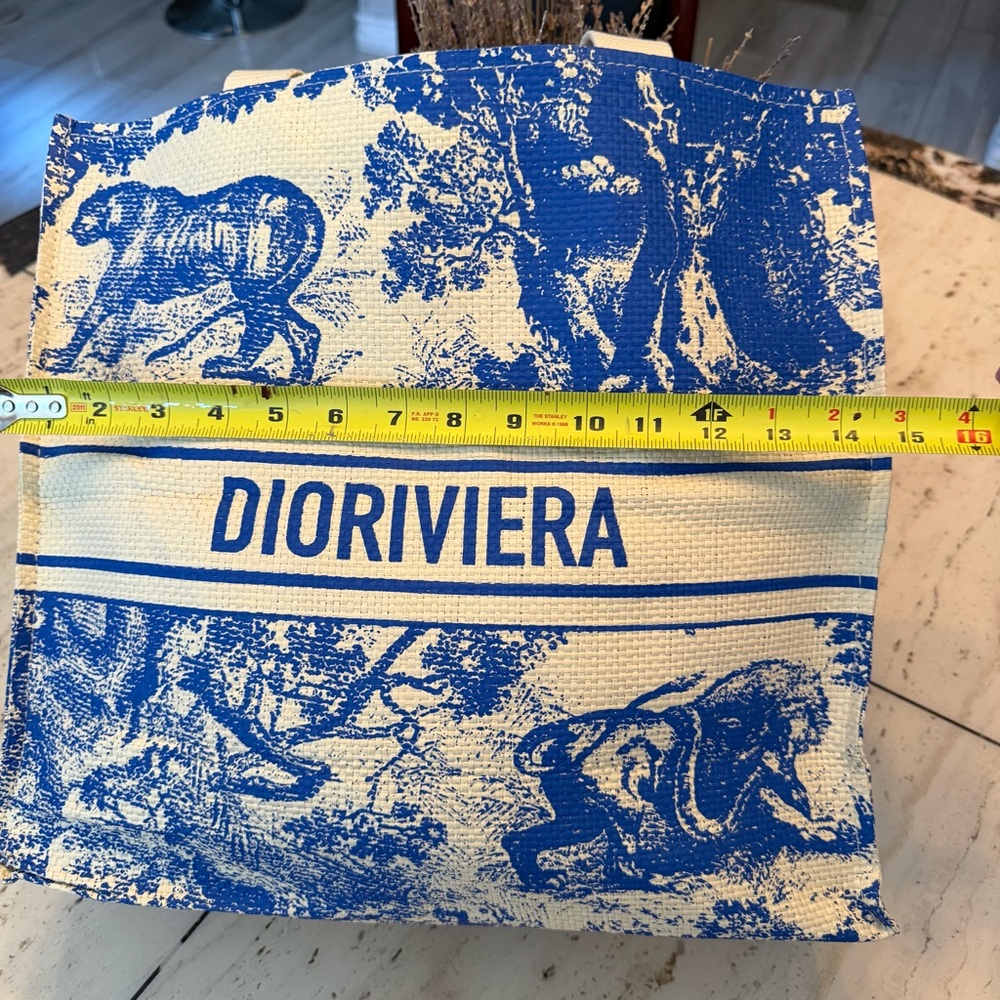 NWOT Dior Blue and White Christian Dior Canvas Tote - Picture 13 of 15